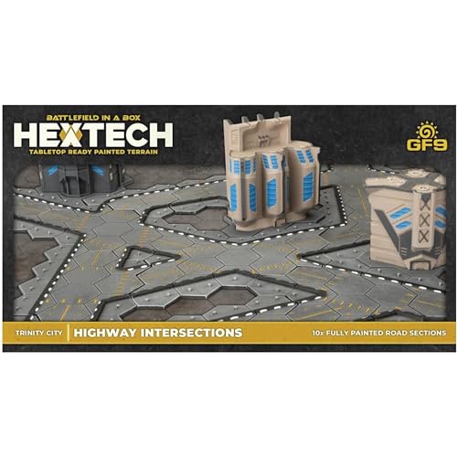 Gale Force Nine Hextech Battlefield in A Box: Trinity City Highway Intersections Game Accessory (HEXT08)