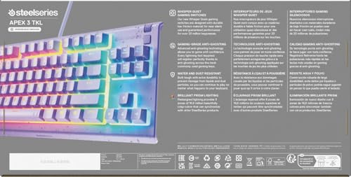 SteelSeries Apex 3 TKL Gaming Keyboard - Lavender - Tenkeyless Compact RGB 21