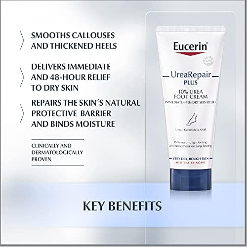 Eucerin UreaRepair Plus 10% Urea Foot Cream - Intensive Moisturising for Dry, Cracked Feet | 100ml 3