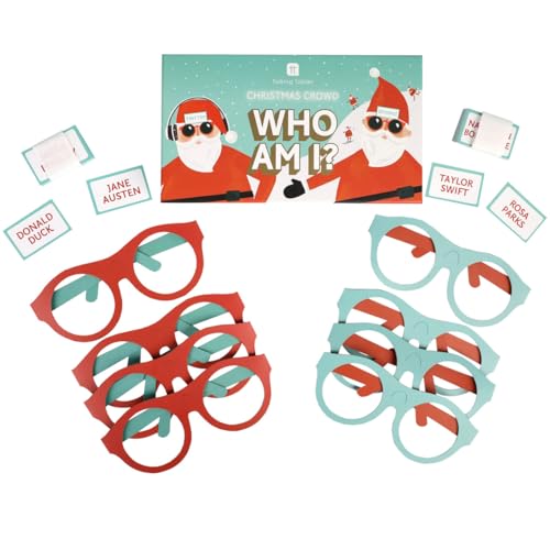 Talking Tables Who Am I? Christmas Quiz Game | Ages 7+ | 2+ Players | Includes 80 Cards & 8 Glasses 2