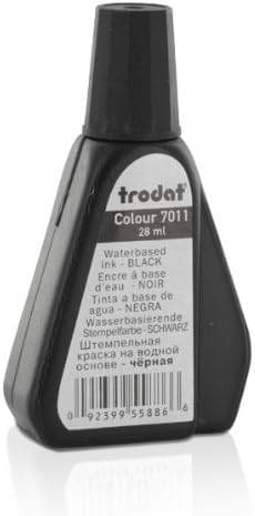 Trodat Black Ink Bottle - 28 ml - Replacement Ink For Hand Stamp Ink Pads