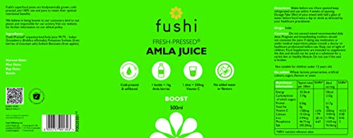 Fushi Amla Juice 500ml | Cold-Pressed Indian Gooseberry Juice | 100% Raw & Unfiltered