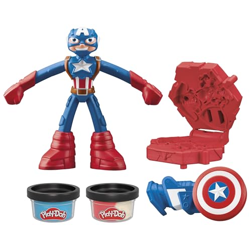 Play-Doh Marvel Captain America Stamping Shield Action Figure Playset | Ages 4+