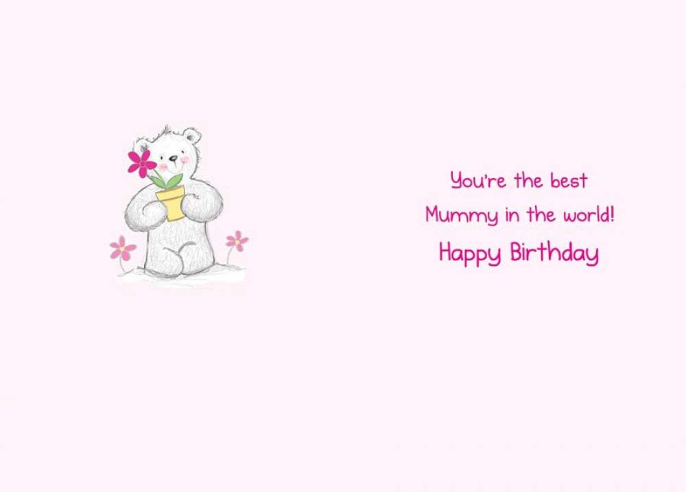 Piccadilly Greetings Traditional Mummy Birthday Card | 7 x 5 Inches | Pink
