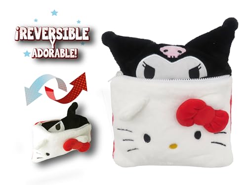 CYP BRANDS Hello Kitty & Kuromi Reversible Toiletry Bag and Plush Toy (NC37-01HK)