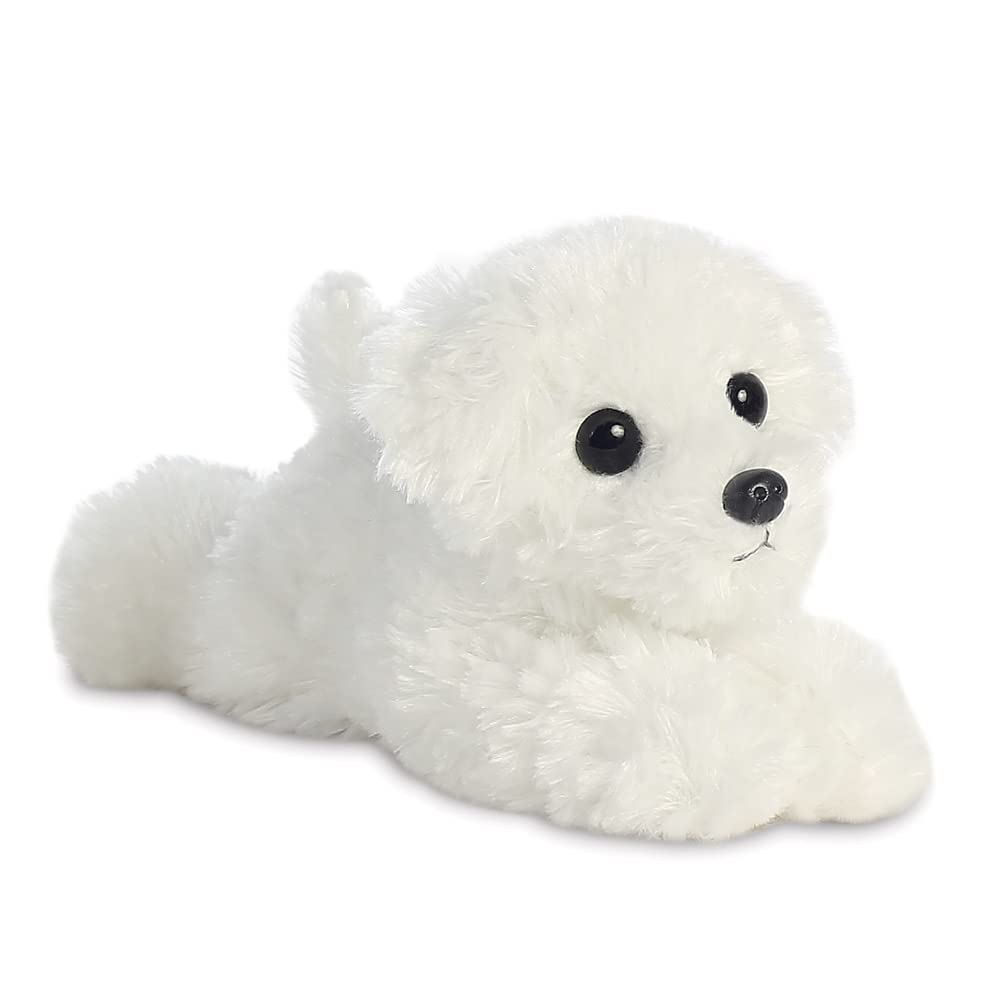 AURORA Mini Flopsie Snowball Bichon - 8 Inch Soft Toy | Bean Bag Body | Suitable from Birth