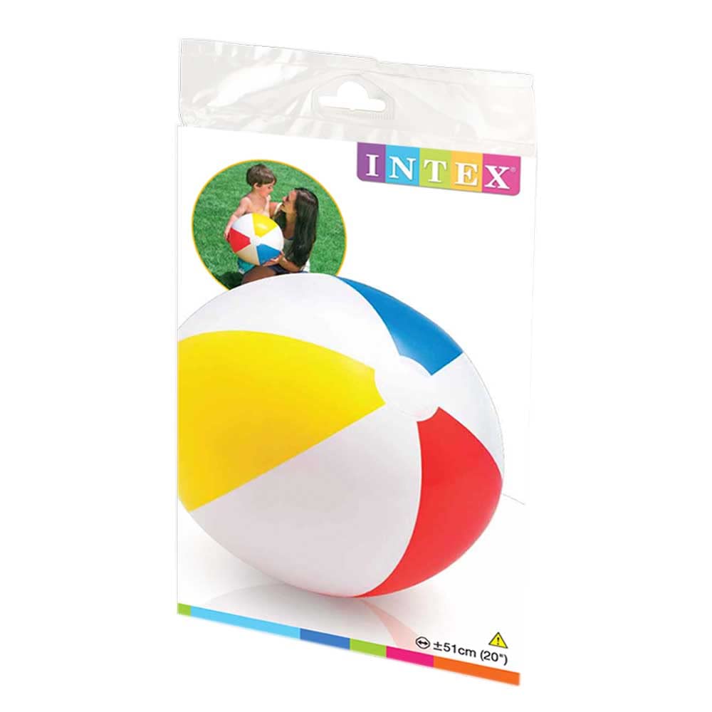 Intex 51 cm Vinyl Beach Ball - Colorful Design for Outdoor Fun | Model 59020EP