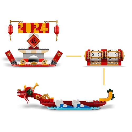 LEGO 2in1 Festival Calendar Building Set - Lunar New Year & Dragon Boat Festival Toy for Ages 10+ 12
