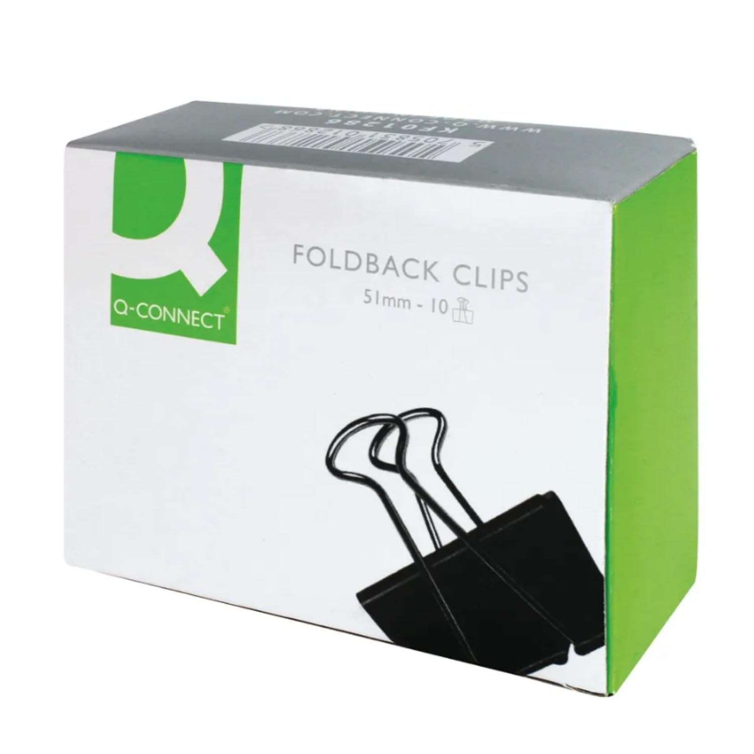 Q-Connect Foldback Clips - 51mm Size, Black Metal, Pack of 10