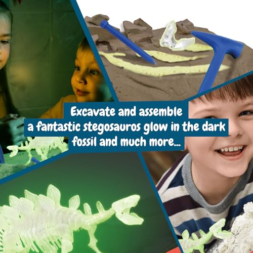 Science4you Stegosaurus Fossil Digging Kit - 6+ Years Glow-in-the-Dark (4110)