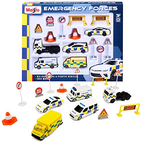 Maistro M12150 Fresh Metal Emergency Force Playset with 5 Diecast Vehicles 2