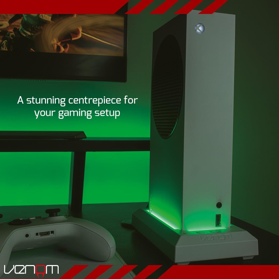 Venom LED Light-Up Console Stand for Xbox Series S - Multi-Color RGB Lighting with USB Power