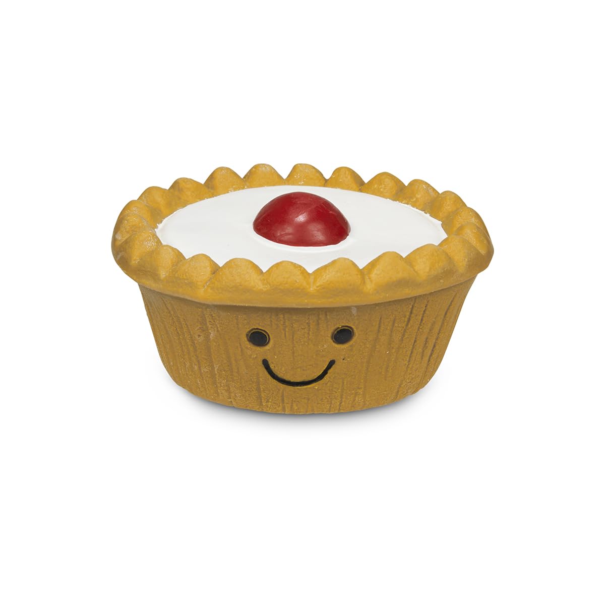 Petface Cherry Bakewell Latex Dog Toy with Built-In Squeaker | Durable Chew Toy for All Breeds