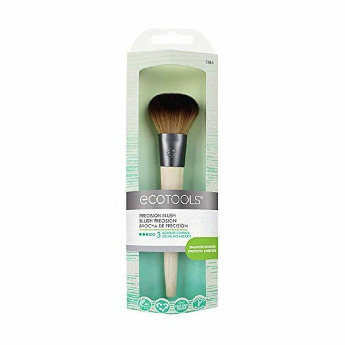 EcoTools Precision Blush Makeup Brush - Square Cut, Synthetic Bristles