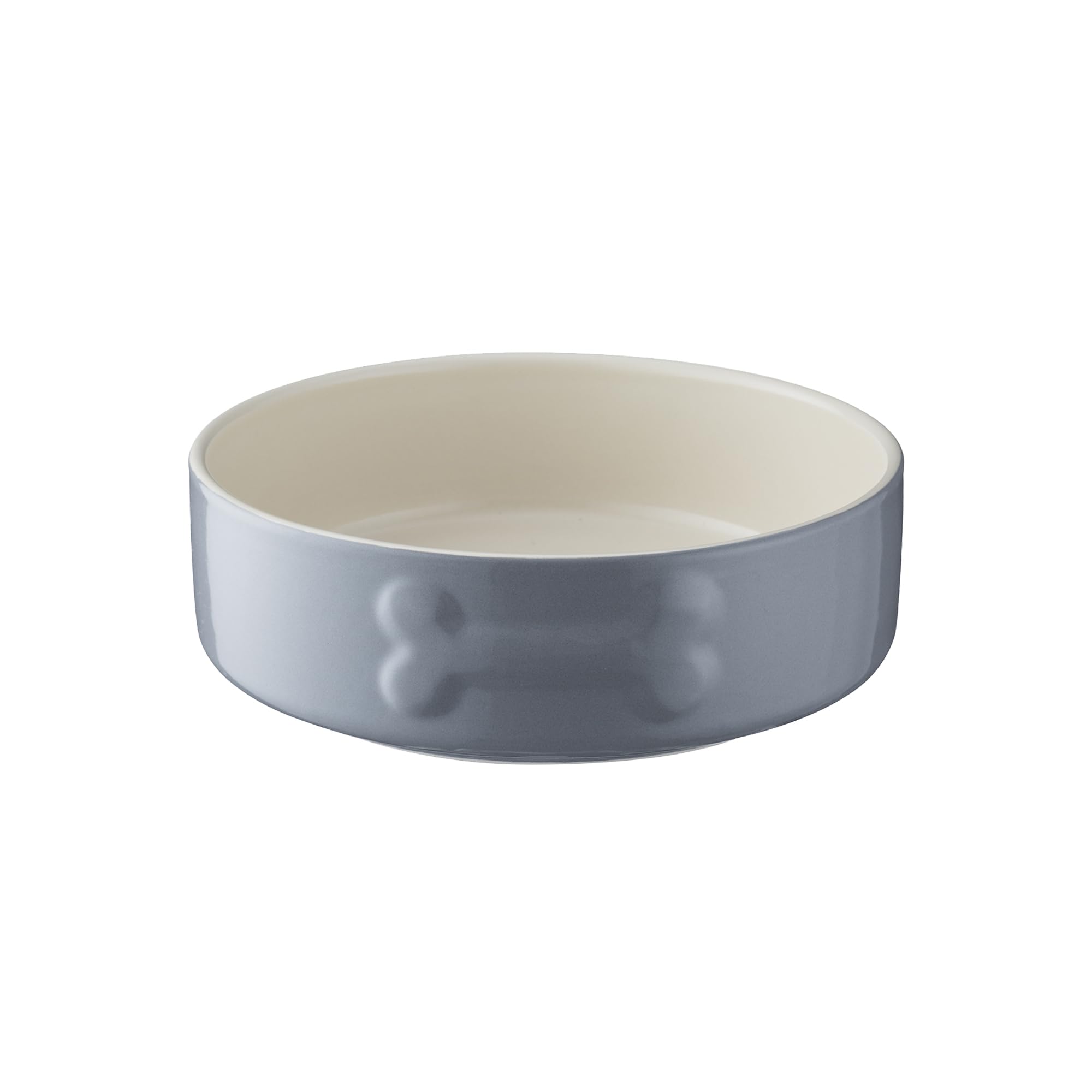 Mason Cash Colour Mix Grey Dog Bowl - 15cm Diameter | 500ml Capacity | Durable Stoneware