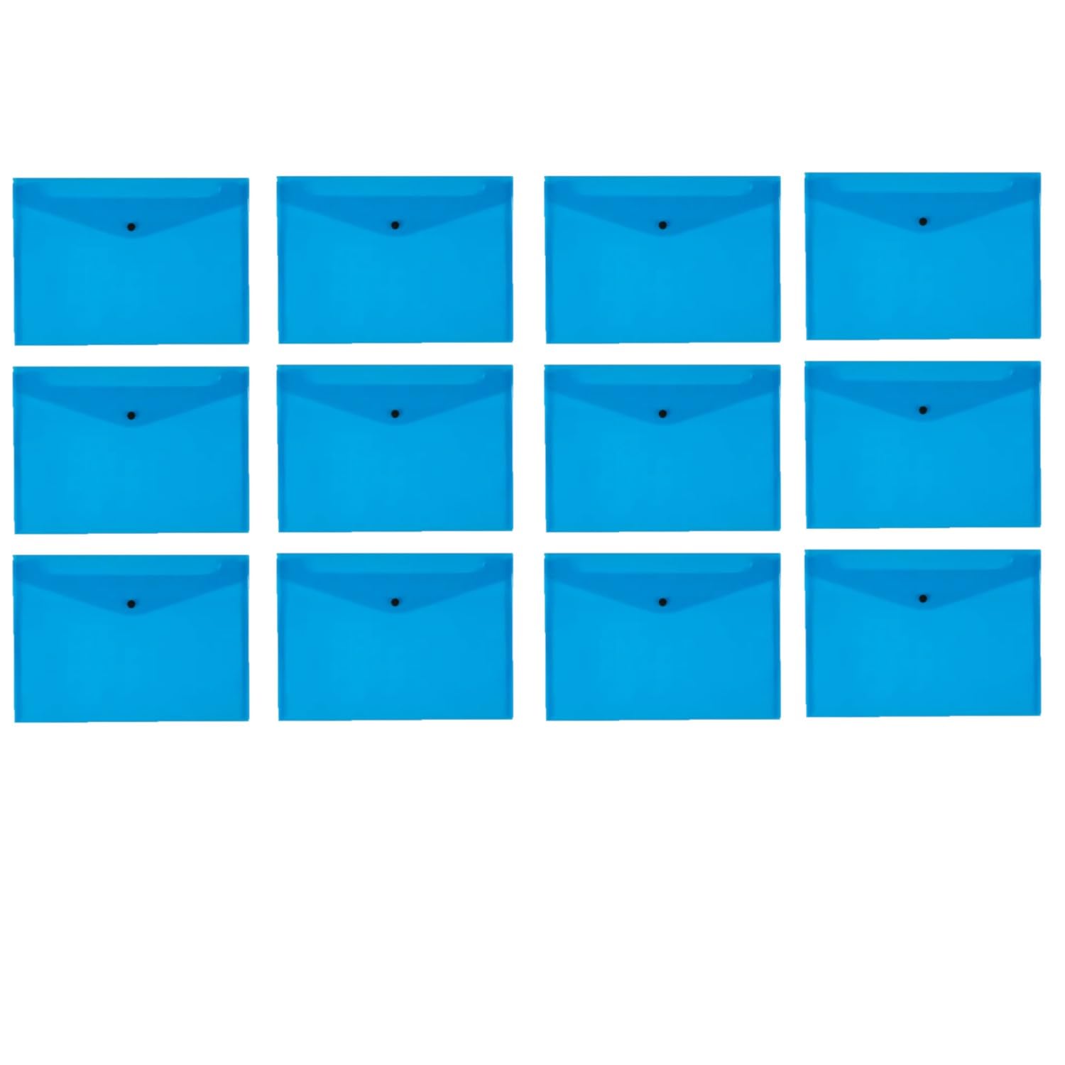 Q-Connect Polypropylene A4 Document Folder - Blue, Pack of 12 | Holds up to 150 Sheets