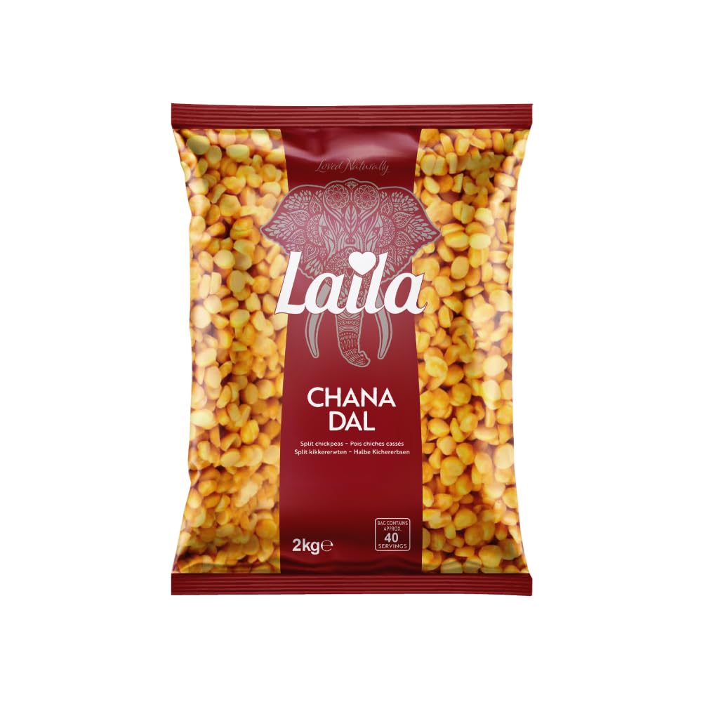 LAILA Chana Dal Split Chickpeas - 2 kg Pack | High in Protein & Fiber 1