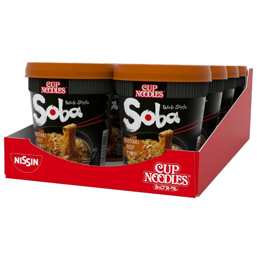 NISSIN Cup Noodles Soba Wok Style Sukiyaki Beef Flavoured Instant Noodles 1