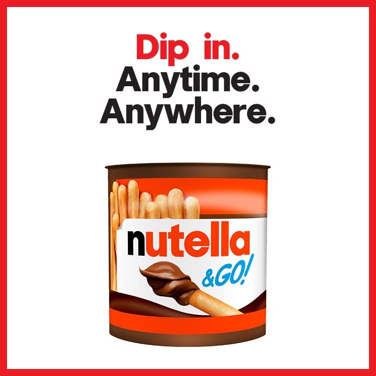 Nutella &Go! Hazelnut Snack Kit, Portable Chocolate & Breadstick Snack Pack, 12 Count
