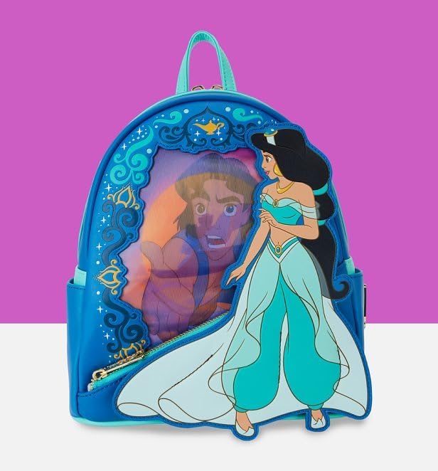 Loungefly Backpacks Disney Princess Jasmine Lenticular Mini Backpack Blue