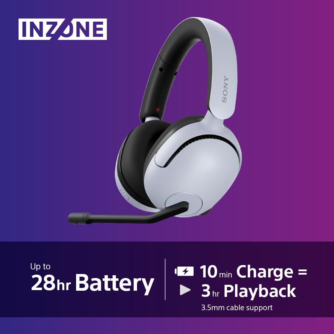 Sony INZONE H5 Wireless Gaming Headset - PC/PS5, 360 Spatial Sound for Gami