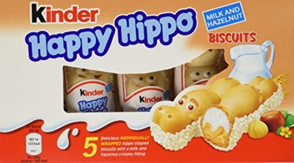 Kinder Happy Hippo Biscuit Pack 5x20.7g (103.5g) - Creamy Milk & Hazelnut Filled Wafer Bars 2