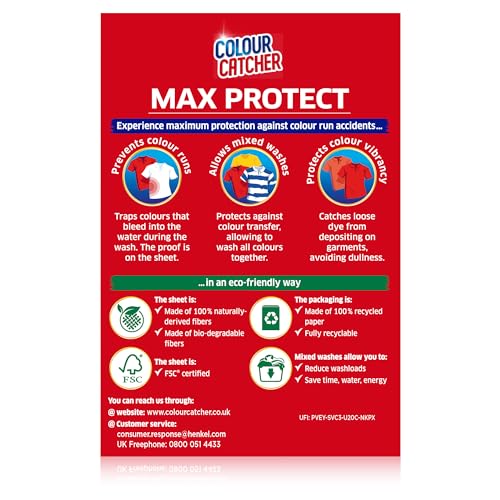 Dylon Colour Catcher Max Protect Laundry Sheets - Prevents Colour Run & Mixed Wash Protection