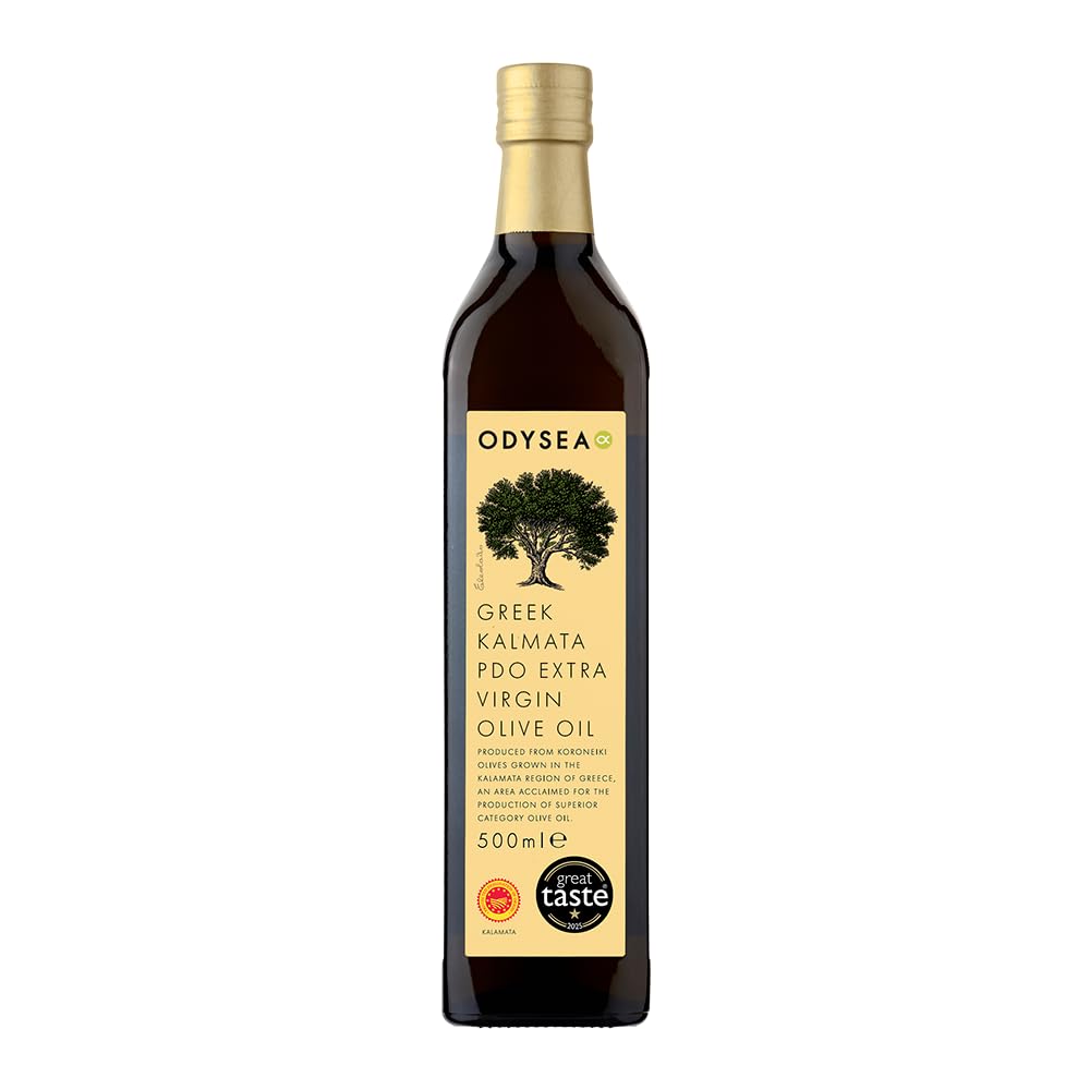 Odysea PDO Kalamata Extra Virgin Olive Oil, Cold Pressed, Glass Bottle (500ml) 1