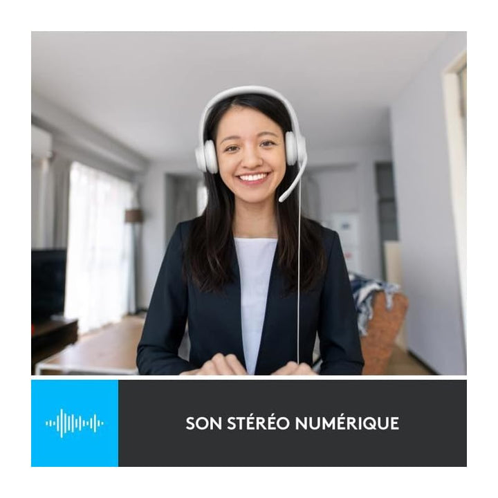 Logitech H390 Wired USB Headset with Noise-Cancelling Mic for PC, Chromebook, Laptop - Stereo Sound, In-line Controls, 1.9m Cable