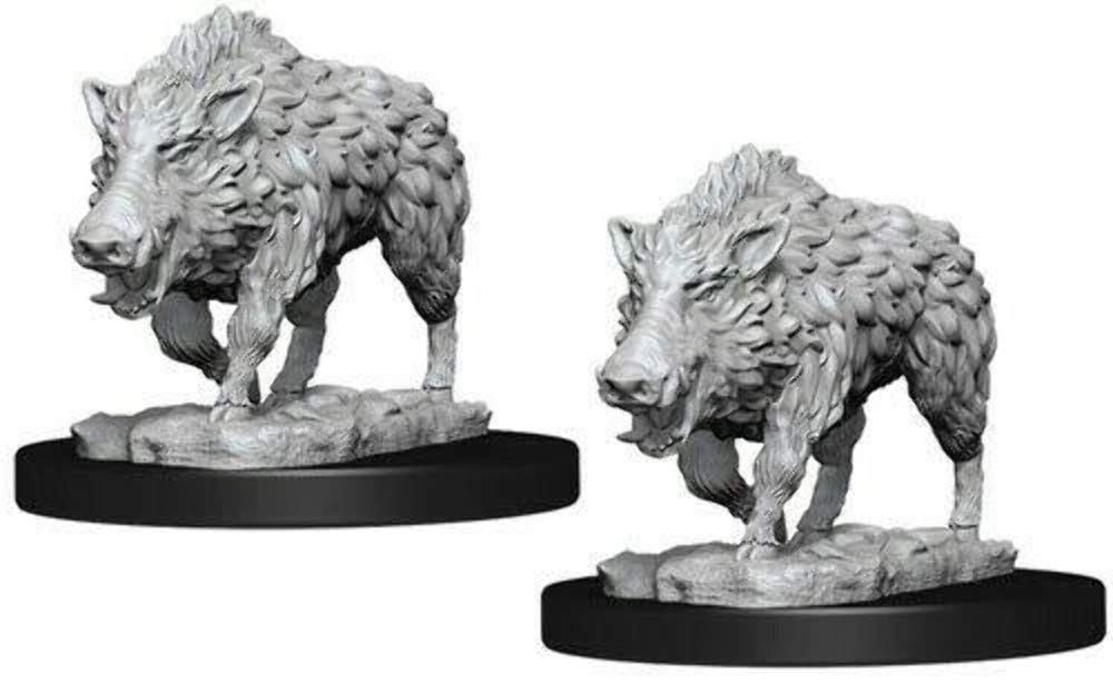WizKids Deep Cuts Unpainted Miniatures: Wave 7: Wild Boar - Plastic Board Game Accessory 1