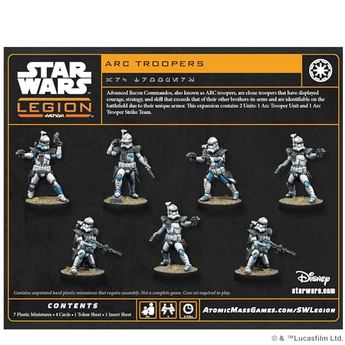 Asmodee Star Wars Legion: ARC Troopers Unit Expansion | Hard Plastic Miniatures | Galactic Republic
