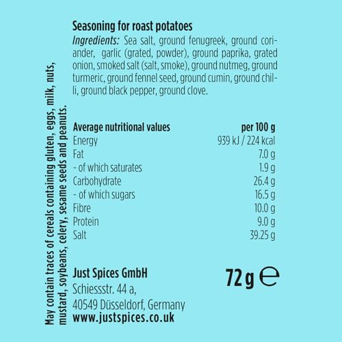Just Spices Classic Roast Potato Seasoning, 72g – Spud-Tacular Flavour for Crispy Golden Roast Potatoes