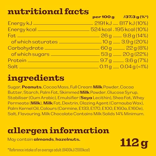 M&M's Peanut & Milk Chocolate Sharing Bag - 112g Snack for Sharing