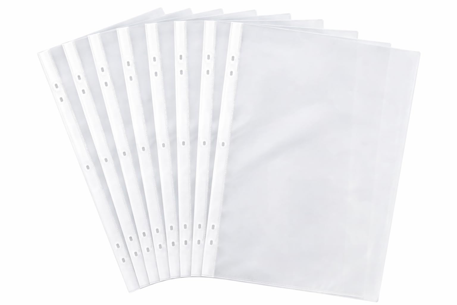 1ABOVE Premium A4 Punched Plastic Wallets - 100 Pack | 60 Micron Thick | Clear