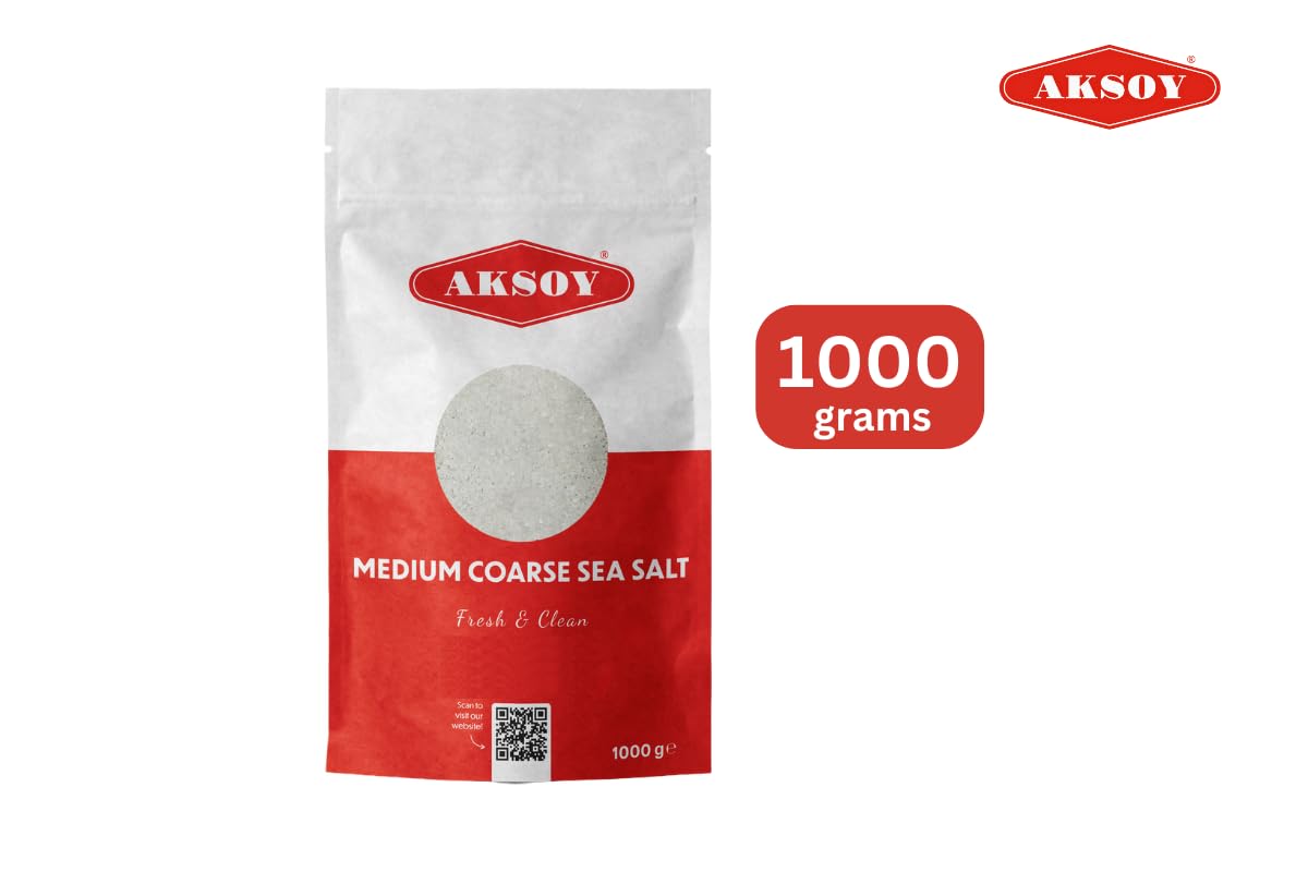 AKSOY Sea Salt - Medium Coarse Grain | 1kg | GMO Free, Vegan 6