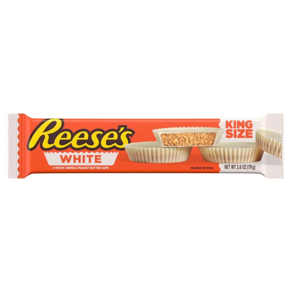 Reese's Peanut Butter Cup White King Size - White Chocolate Flavour Coating & Peanut Butter Crème | 79g 1
