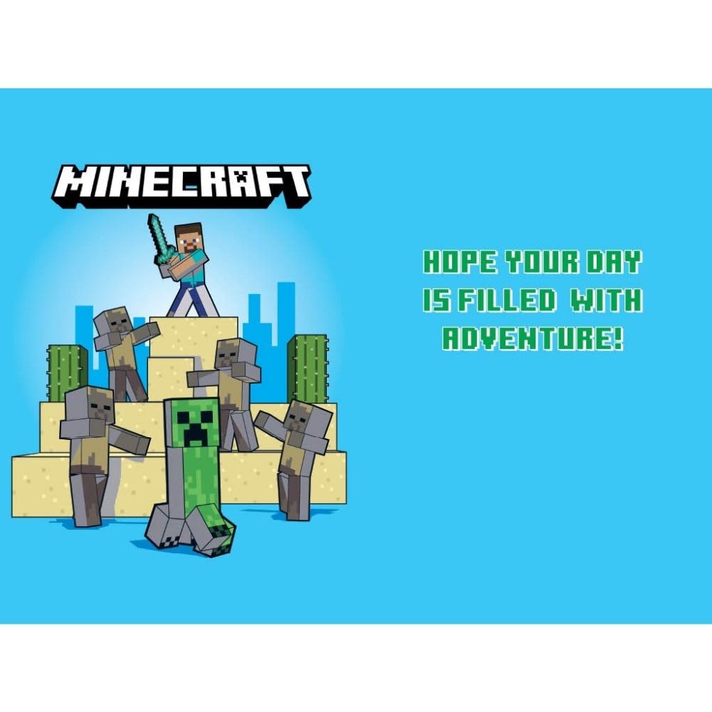 Danilo Promotions LTD Minecraft Birthday Card - 3D Lenticular Effect | A5 Size | Multi Color 3