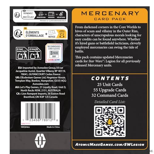 Atomic Mass Games Star Wars: Legion Mercenary Card Pack Expansion
