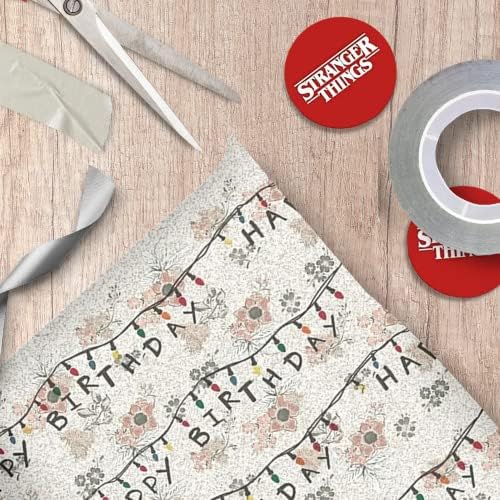 Danilo Promotions LTD Stranger Things Gift Wrapping Paper 2 Pack - 4 Sheets & 4 Tags | 70cm x 50cm 4