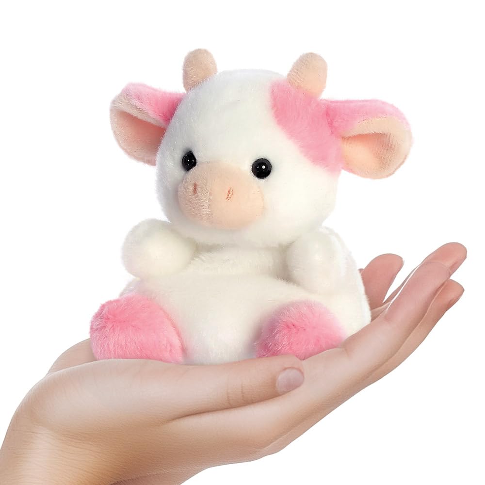 Aurora Palm Pals Barn - Belle Strawberry Cow Soft Toy 2