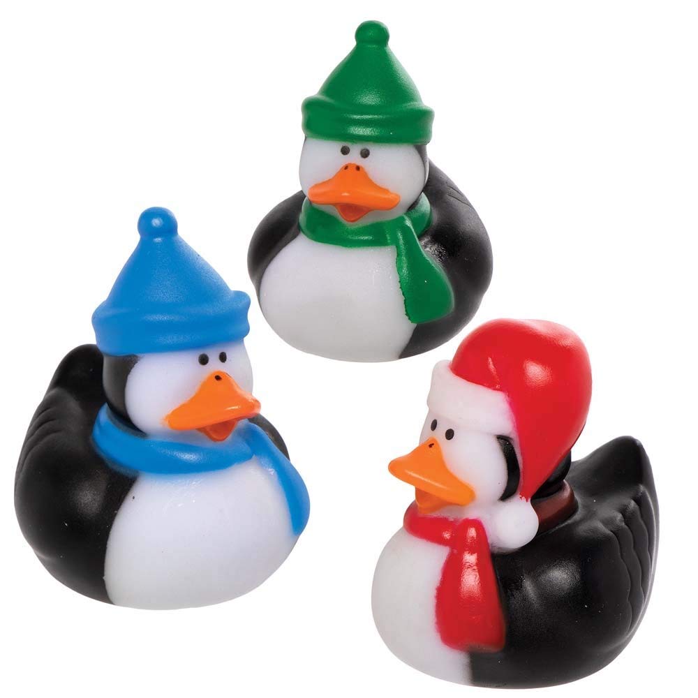 Baker Ross Penguin Rubber Ducks (Pack of 6) - Festive Bath Toys 1