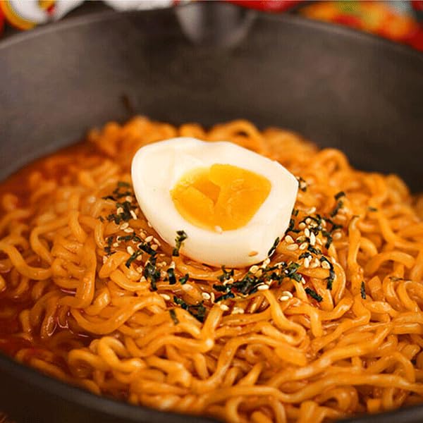 Saras Flavours of Asia Bulldak Hot Chicken Ramen - Spicy Korean Noodles | 140g Pack of 5 2