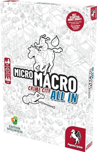 Pegasus Spiele MicroMacro: Crime City 3 - All In Board Game | Ages 12+ | 1-4 Players