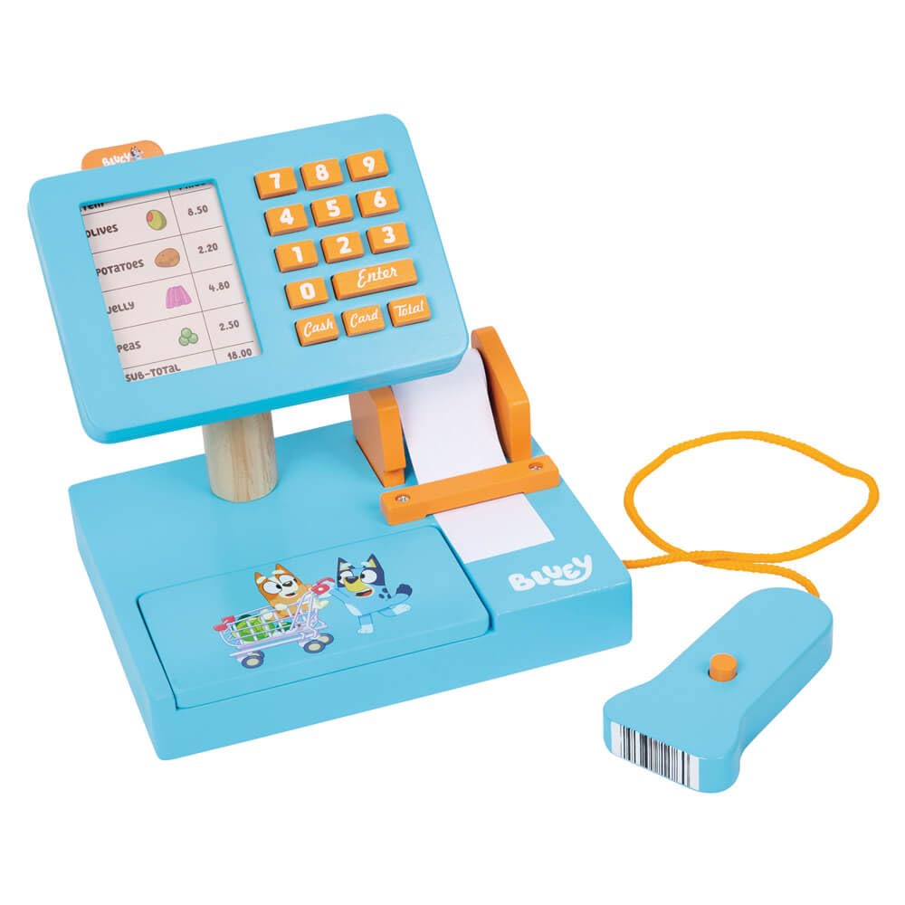 Bluey Cash Register - 32-Piece Pretend Play Checkout Toy with Sounds & Scanner 12