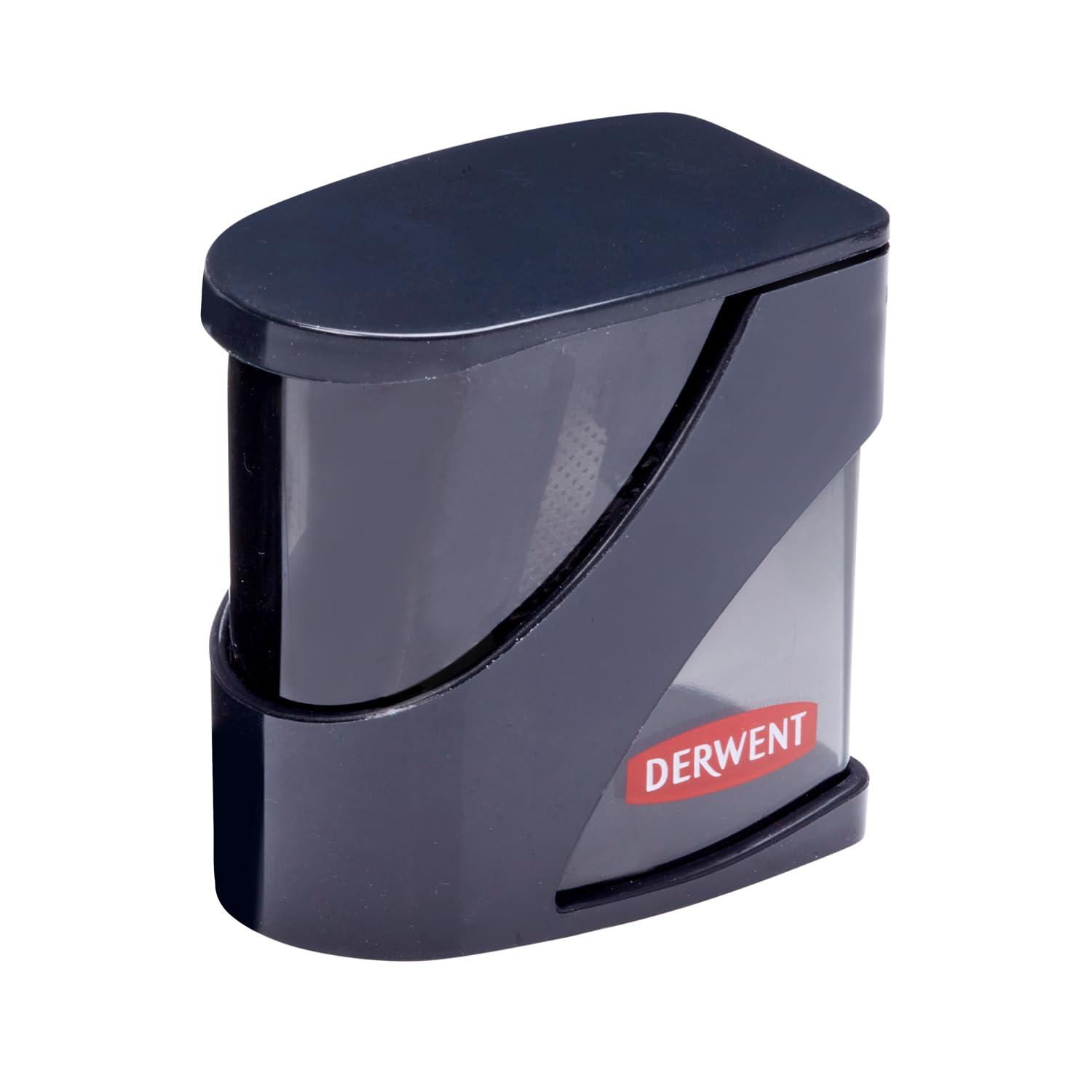 Derwent Twin Hole Pencil Sharpener with Container - Dual Hole Manual Metal Blades | Black 3