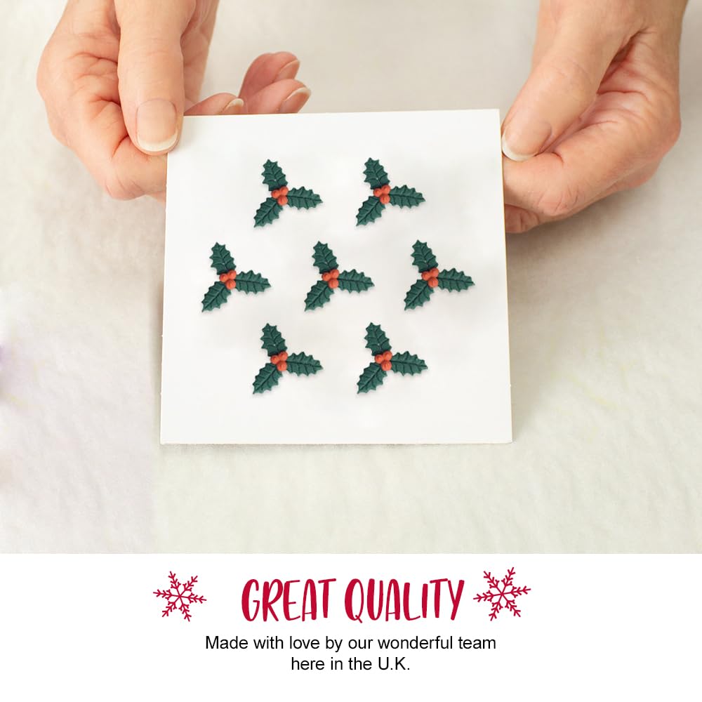 Anniversary House - Christmas Holly Edible Cake Toppers Sugarcraft Decorations 13