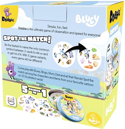 Asmodee Dobble Bluey Kids Card Game for Ages 4+ | 2-8 Players | 15-Minute Play