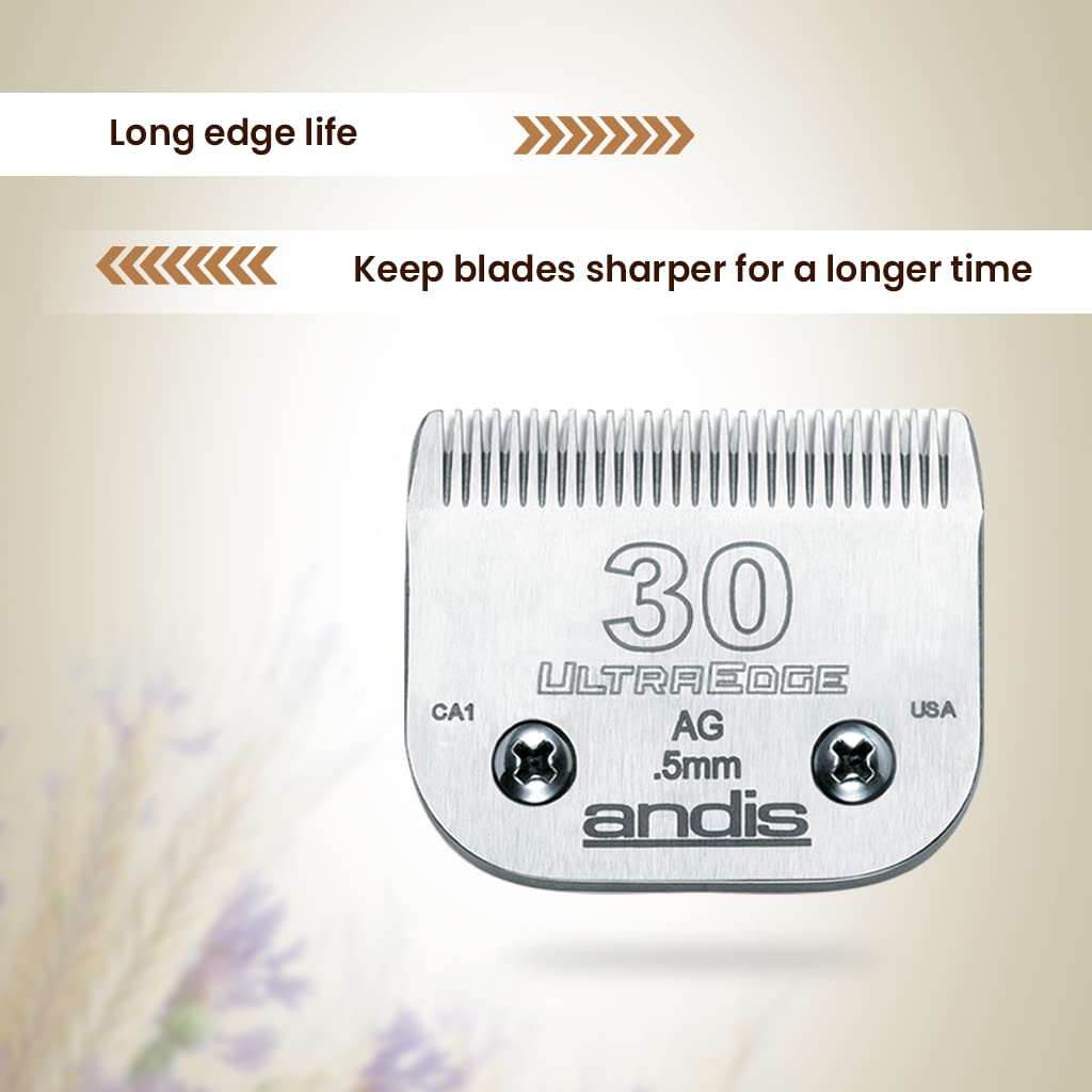 Andis 64075 UltraEdge Carbon Steel Replacement Blade - Size 30 | Chrome Finish | For Trimming 9