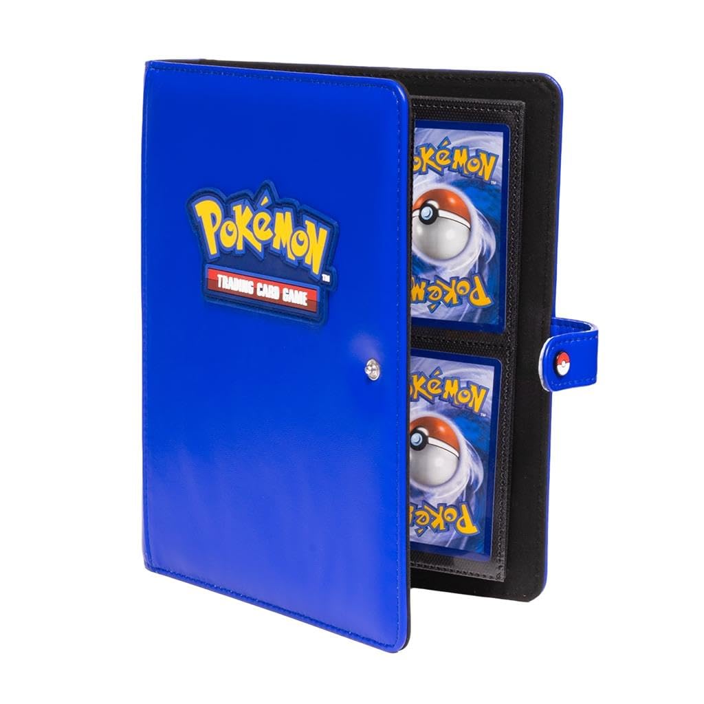 Ultra Pro Premium Pokémon 4-Pocket Snap Binder - Holds 160 Cards | Blue Leatherette Cover | Acid-Free 1