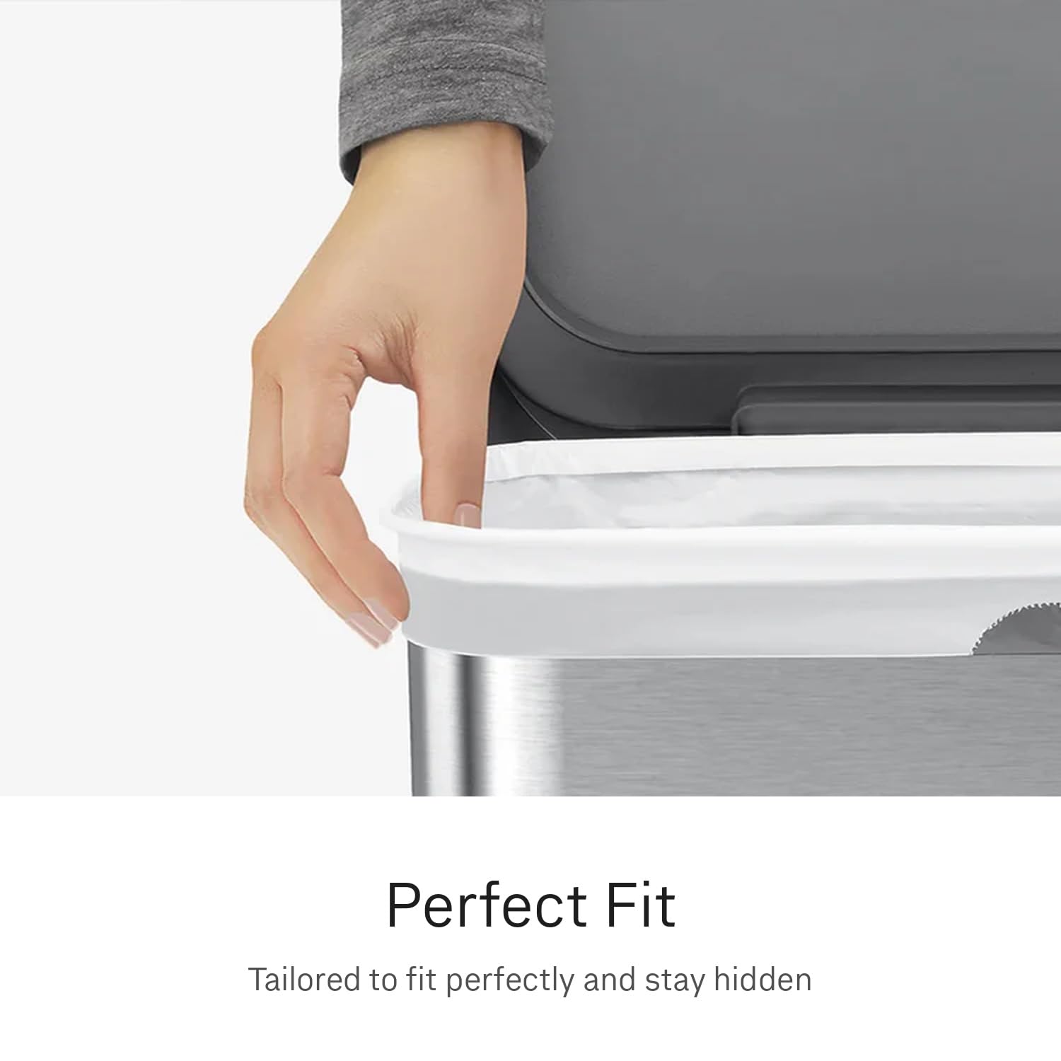 simplehuman Code R Bin Liners - Custom Fit, 10L Capacity, 100 Count | 50% PCR Plastic